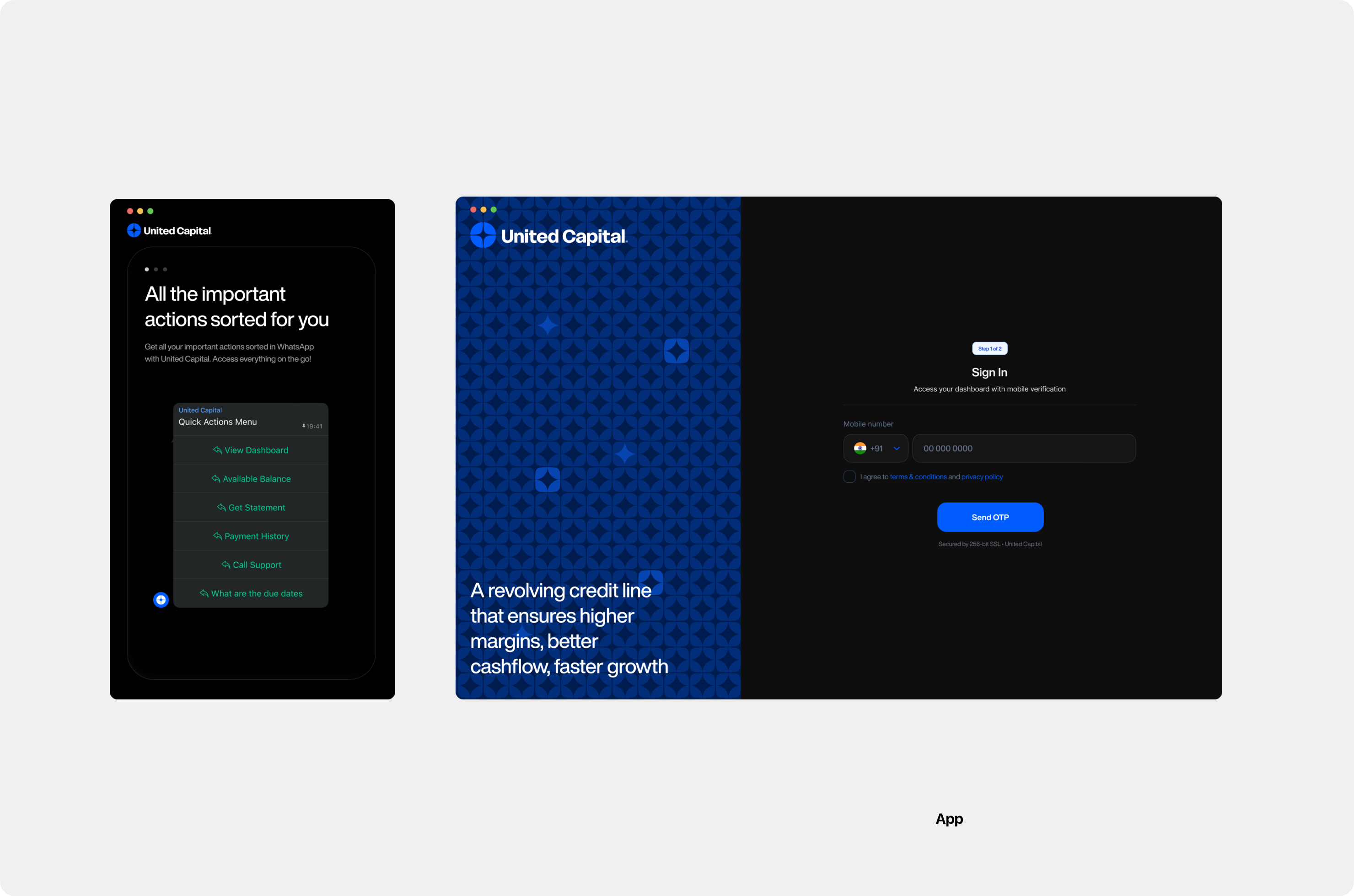 UC app dashboard